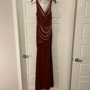 Revelry velvet bridesmaid dress
